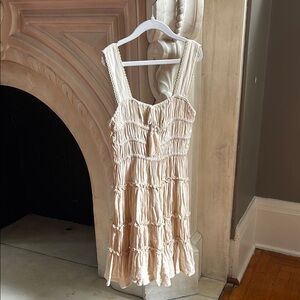 Chelsea & Violet Cream Tiered Ruffled Mini Dress